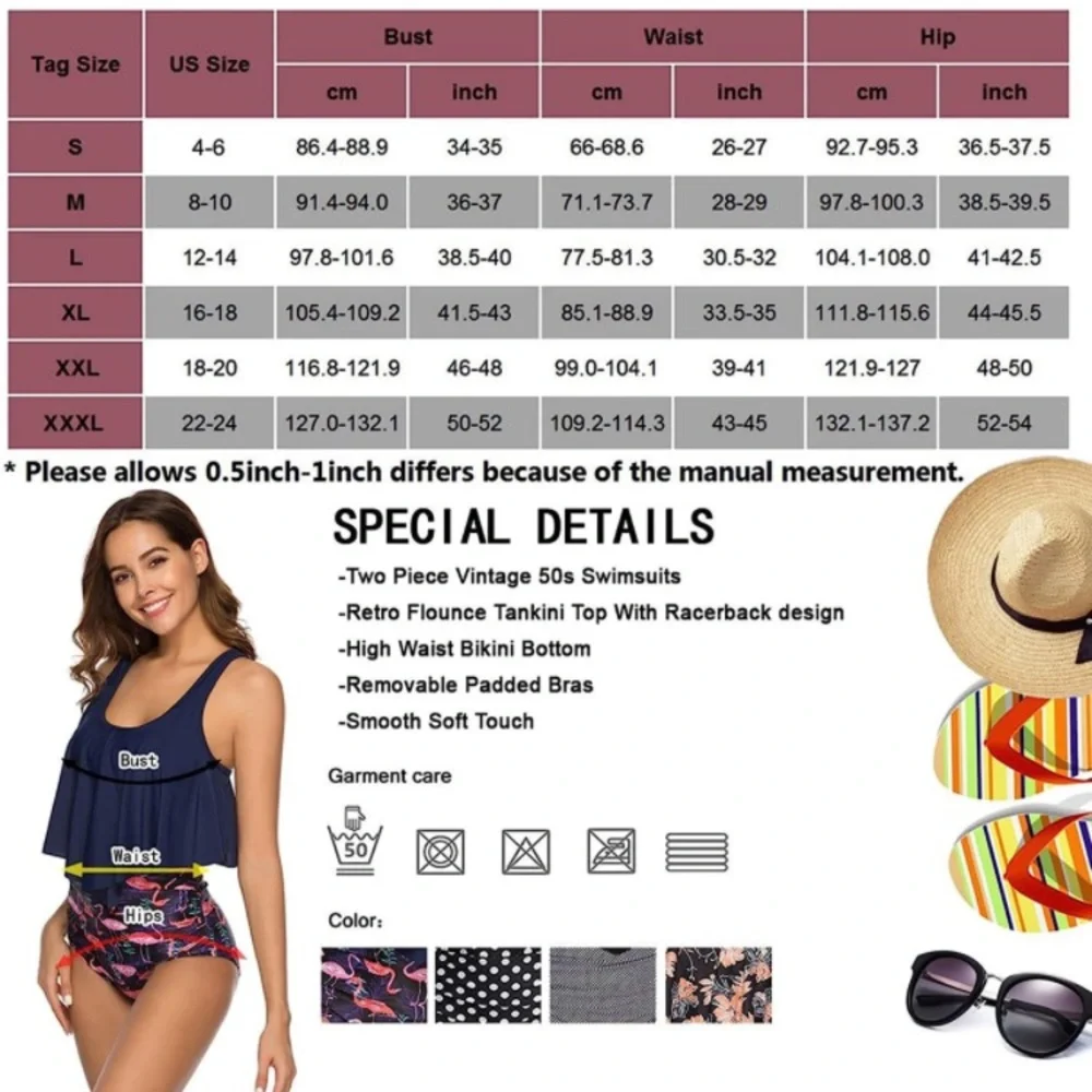NWT Adisputent High Waisted Tummy Control Tankini